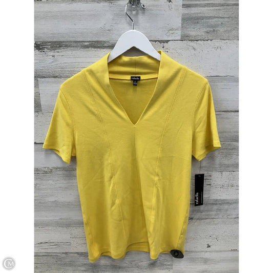 Top Short Sleeve By Rafaella In Yellow, Size: L