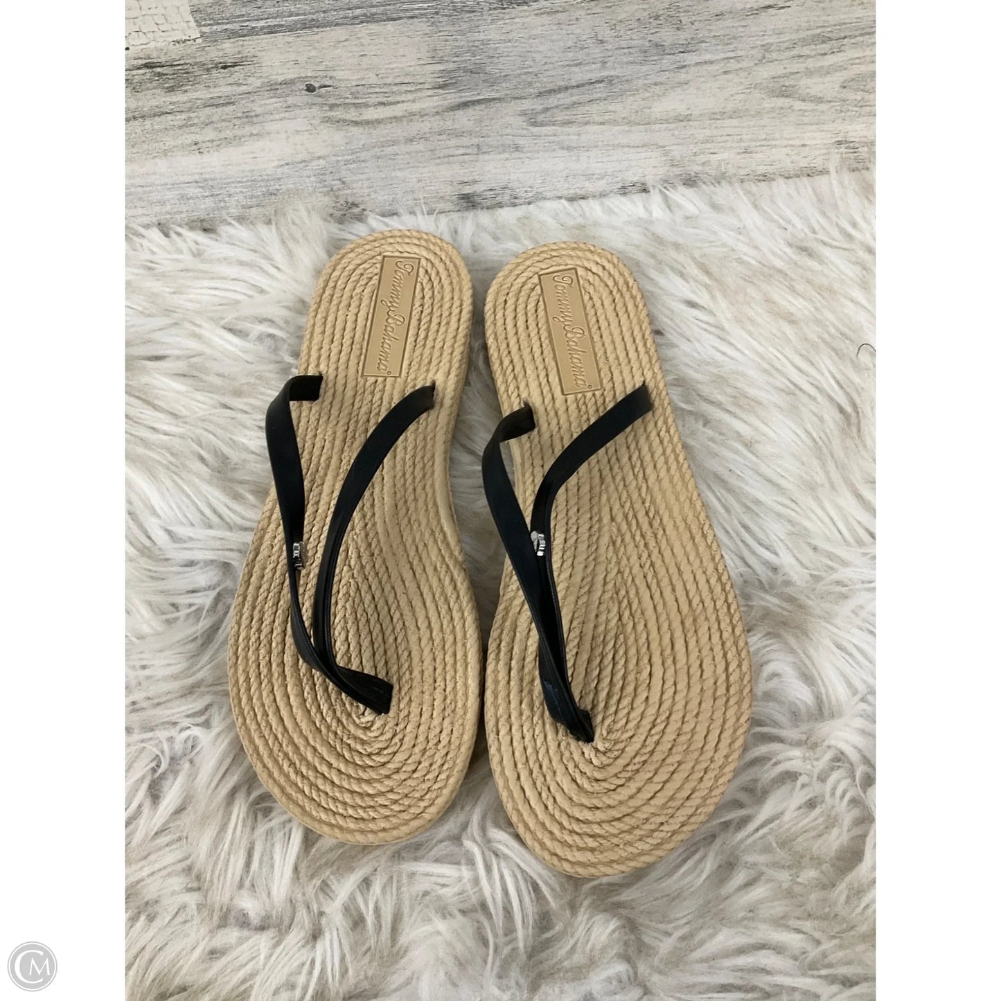 Sandals Flip Flops By Tommy Bahama In Black, Size: 8