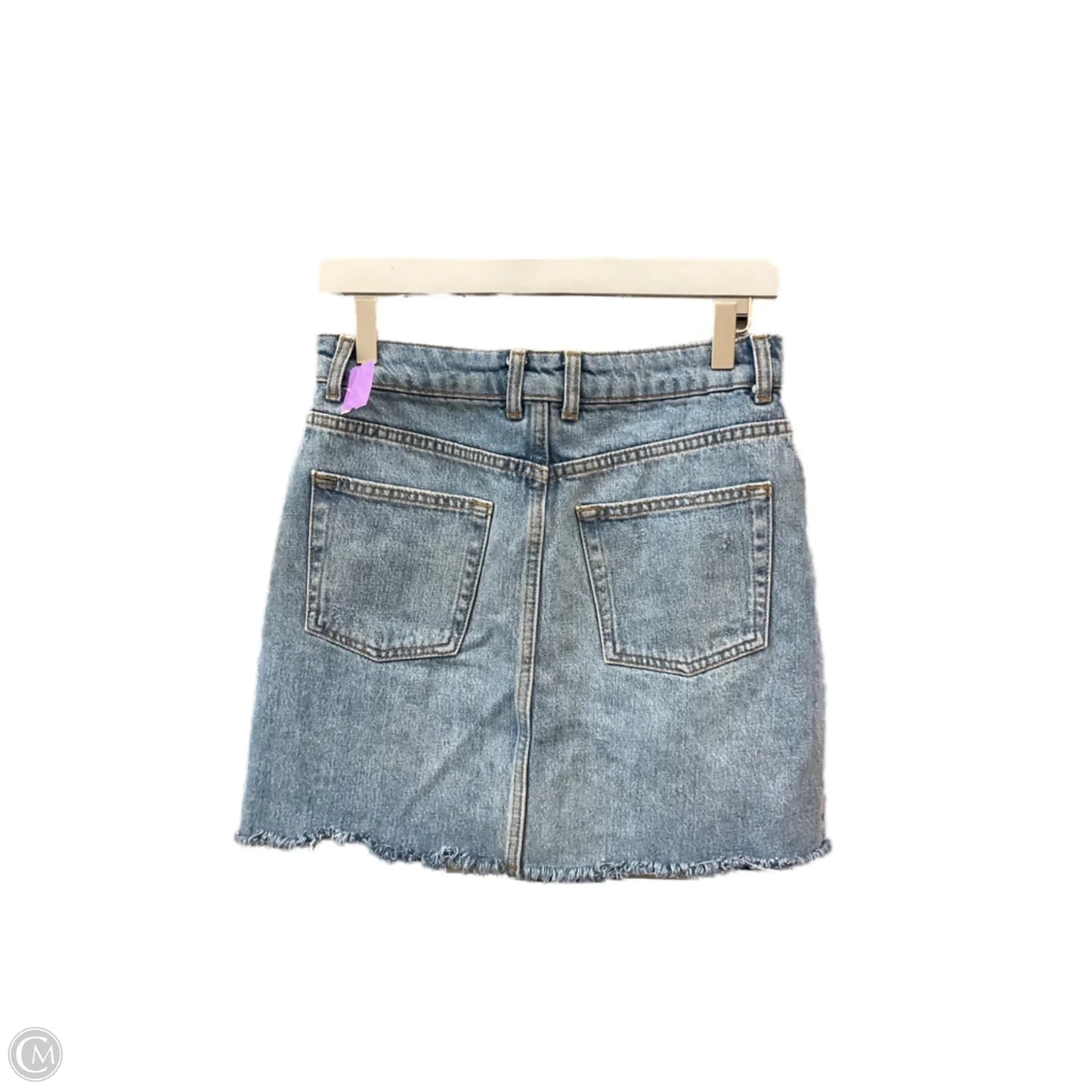 Skirt Mini & Short By Top Shop In Blue Denim, Size: 10