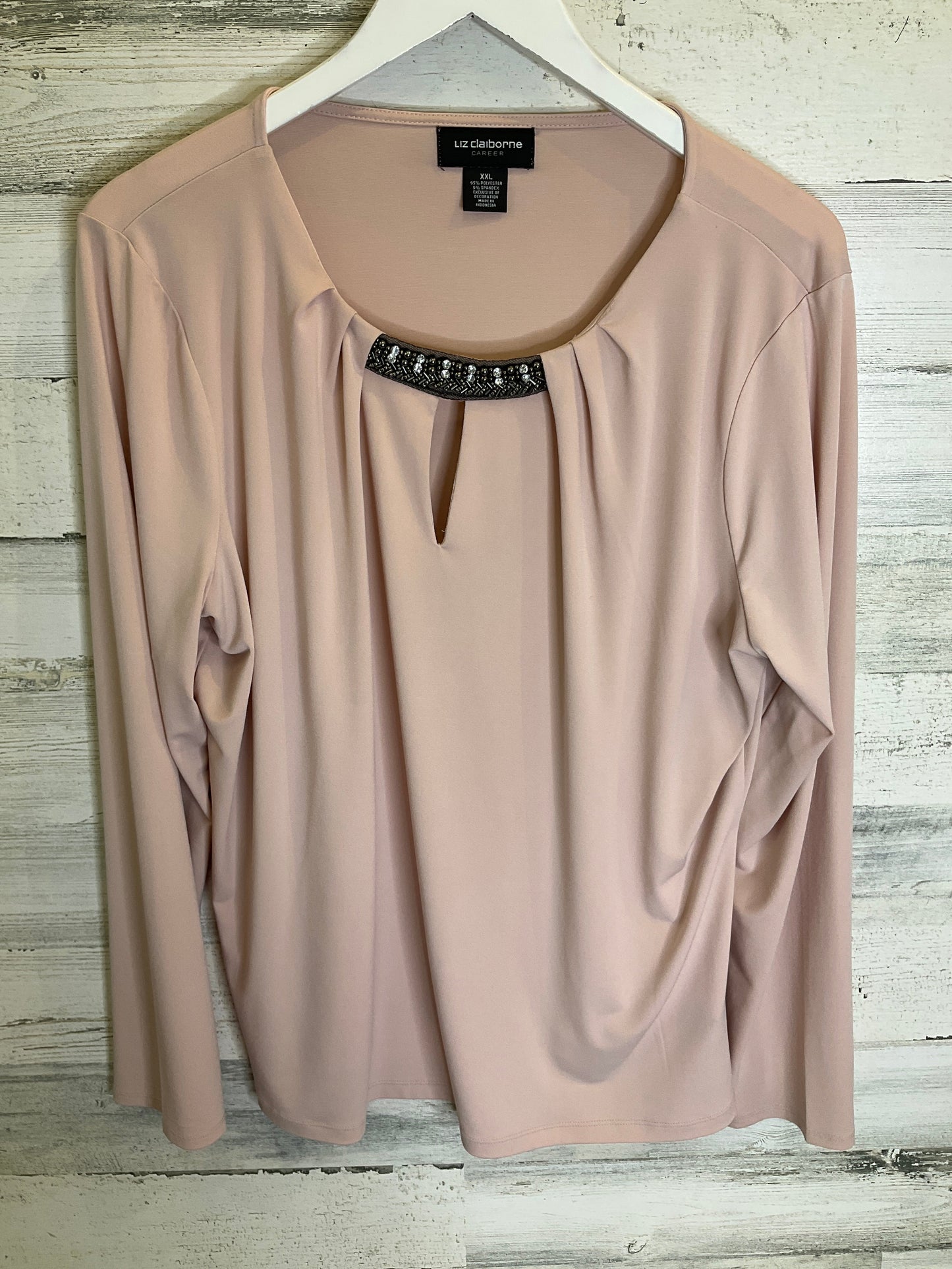 Pink Blouse Long Sleeve Liz Claiborne, Size 2x