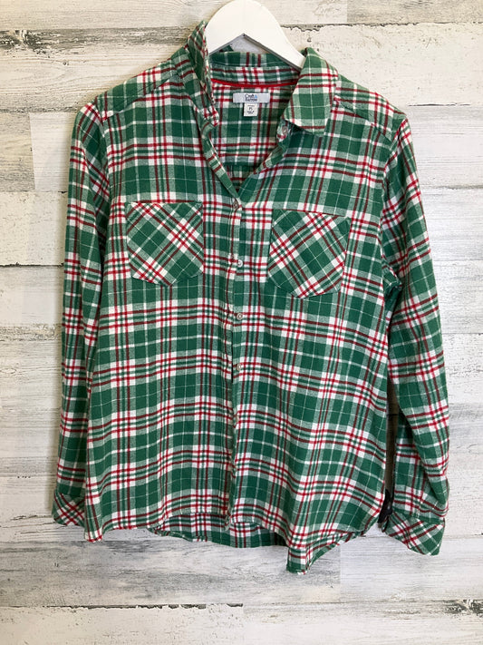 Top Long Sleeve By Croft And Barrow In Green Red, Size: Petite   Small