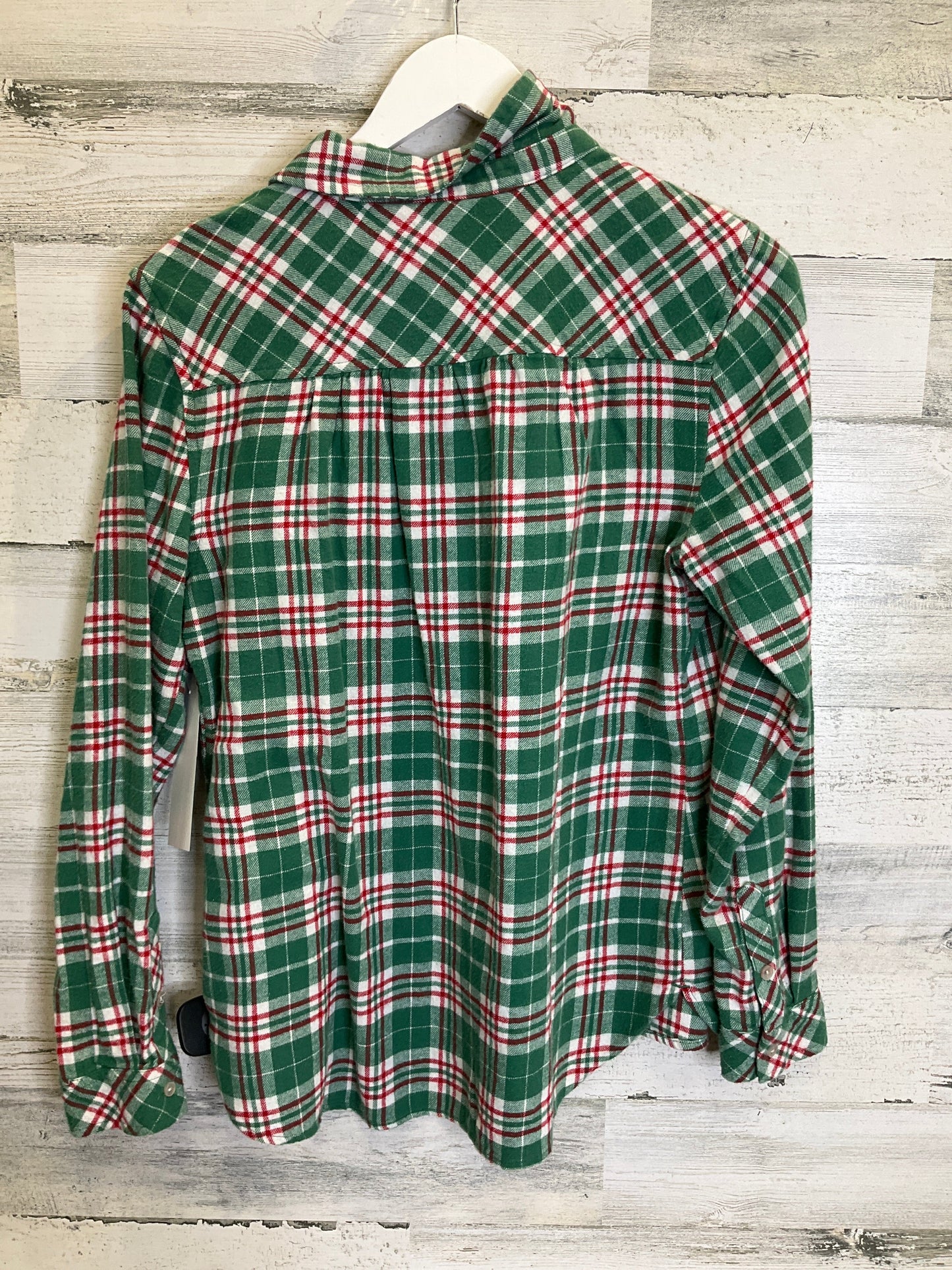 Top Long Sleeve By Croft And Barrow In Green Red, Size: Petite   Small