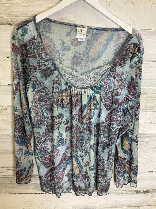 Blue Top Long Sleeve Fashion Bug, Size Xl