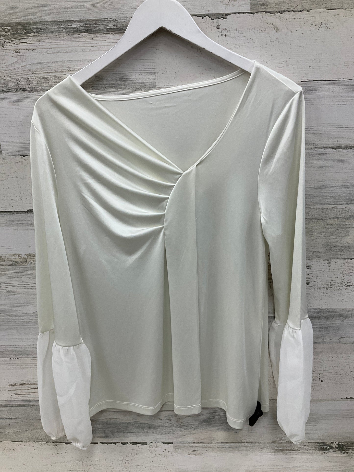 Blouse Long Sleeve By Catherine Malandrino In Cream, Size: L