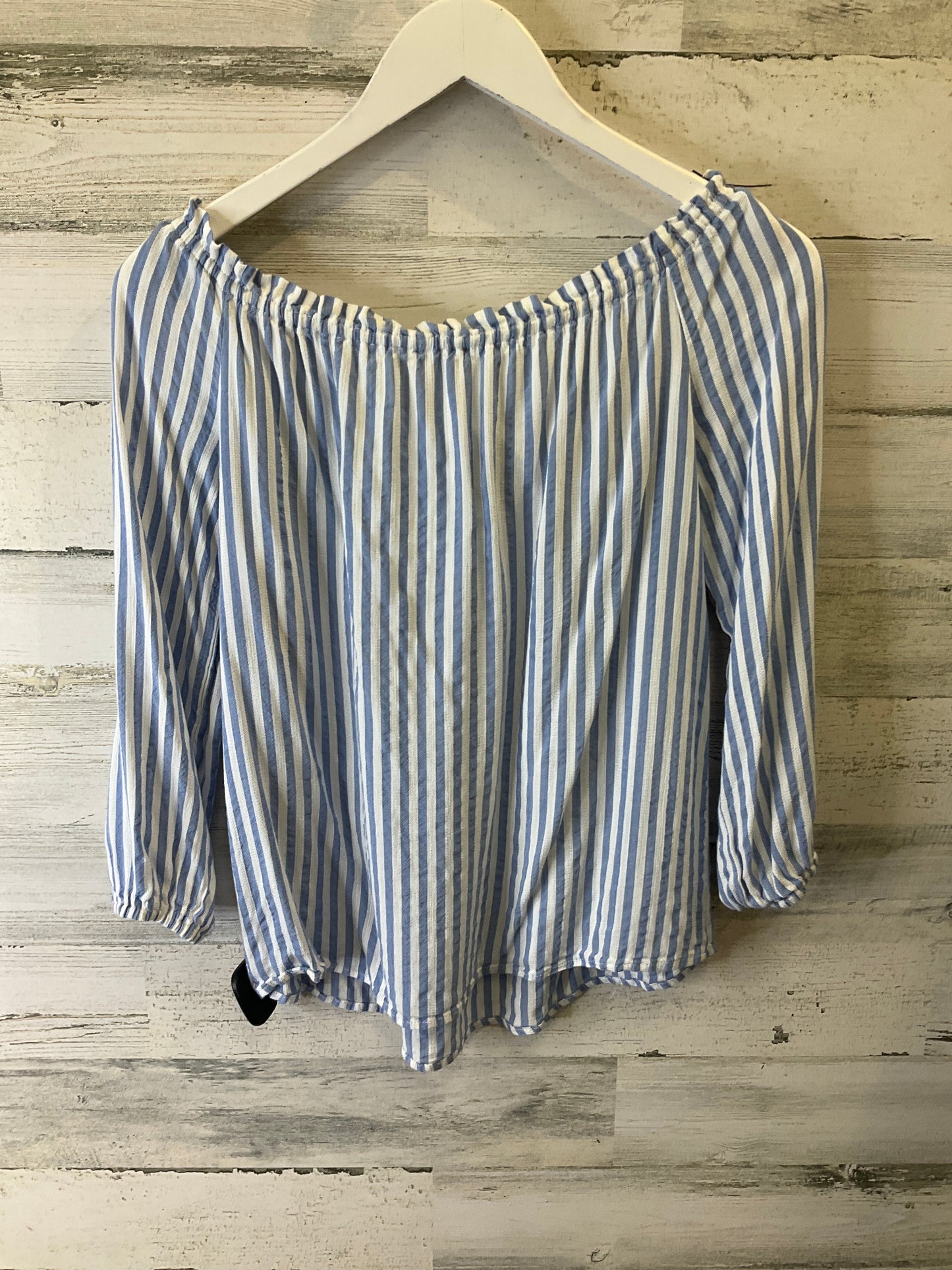 Blue & White Top 3/4 Sleeve Staccato, Size S