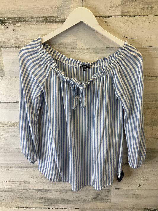 Blue & White Top 3/4 Sleeve Staccato, Size S