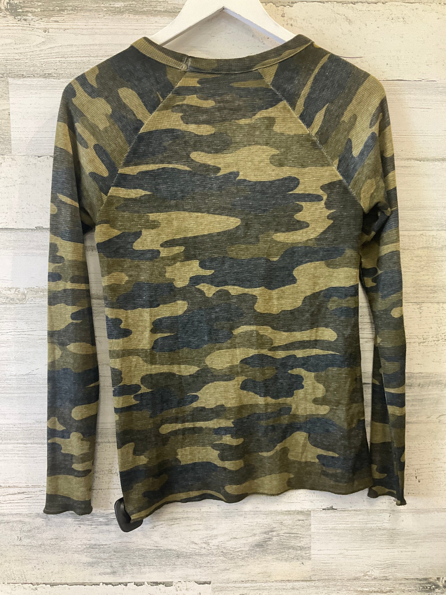 Camouflage Print Top Long Sleeve Lucky Brand, Size S