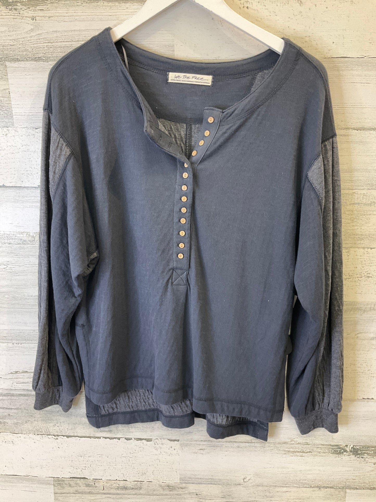 Silver Top Long Sleeve Free People, Size Xs