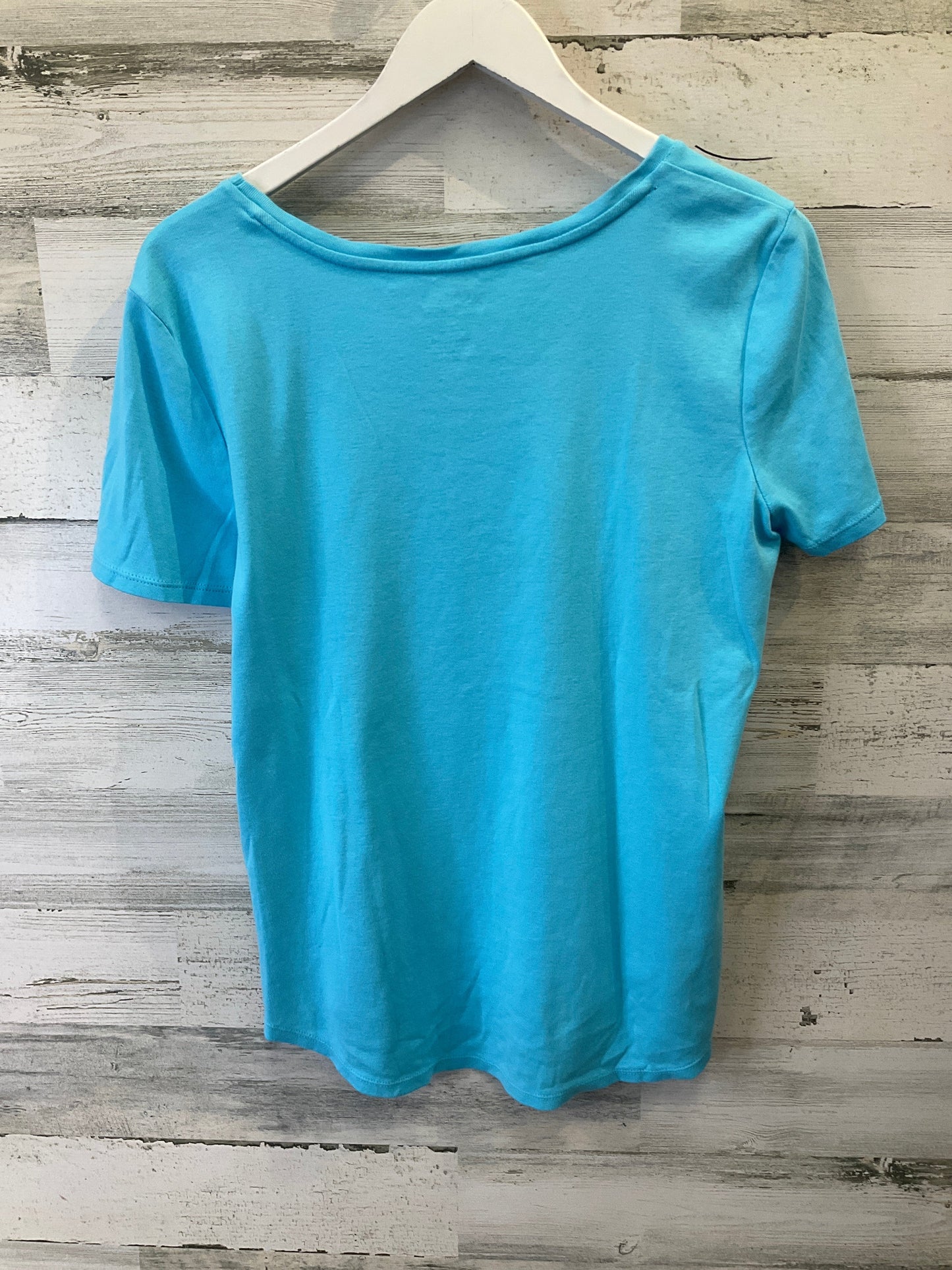 Blue Top Short Sleeve Basic Chicos, Size L
