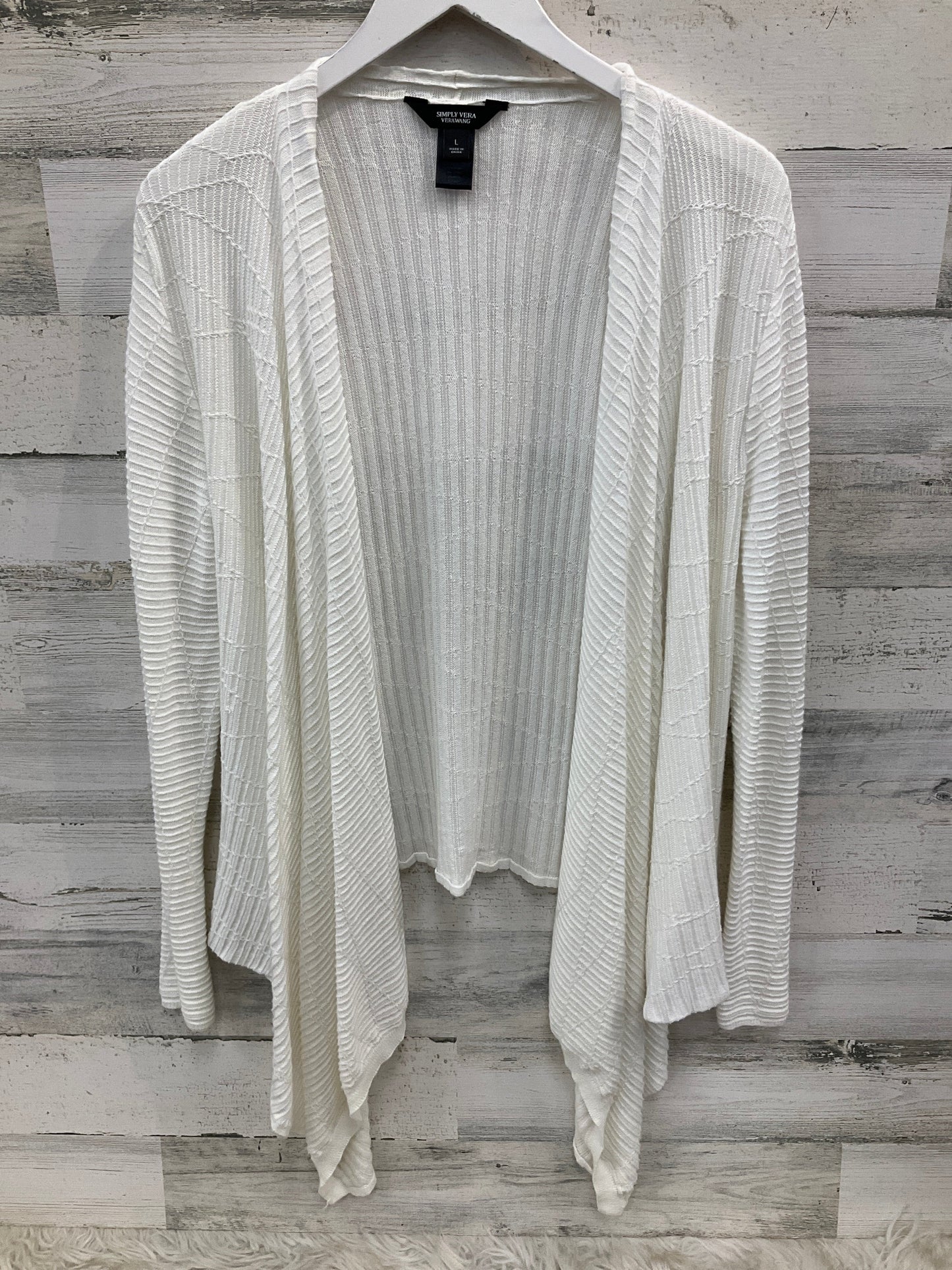 Sweater Cardigan By Simply Vera In White, Size: L