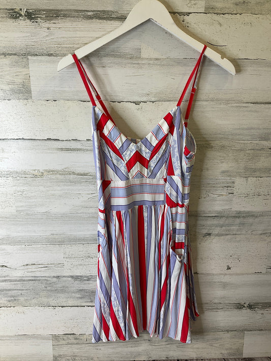 Blue Red & White Dress Casual Short Express, Size M