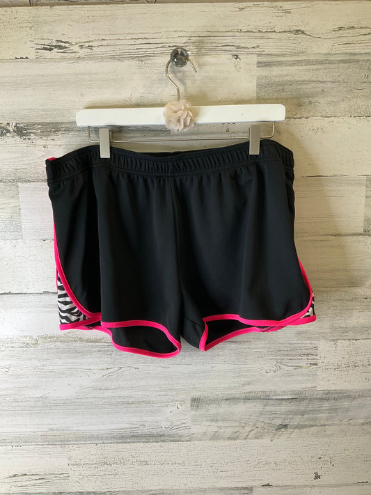 Athletic Shorts By Zone Pro In Black & Pink, Size: 1x