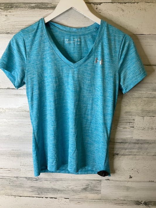 Blue Athletic Top Short Sleeve Under Armour, Size Xs