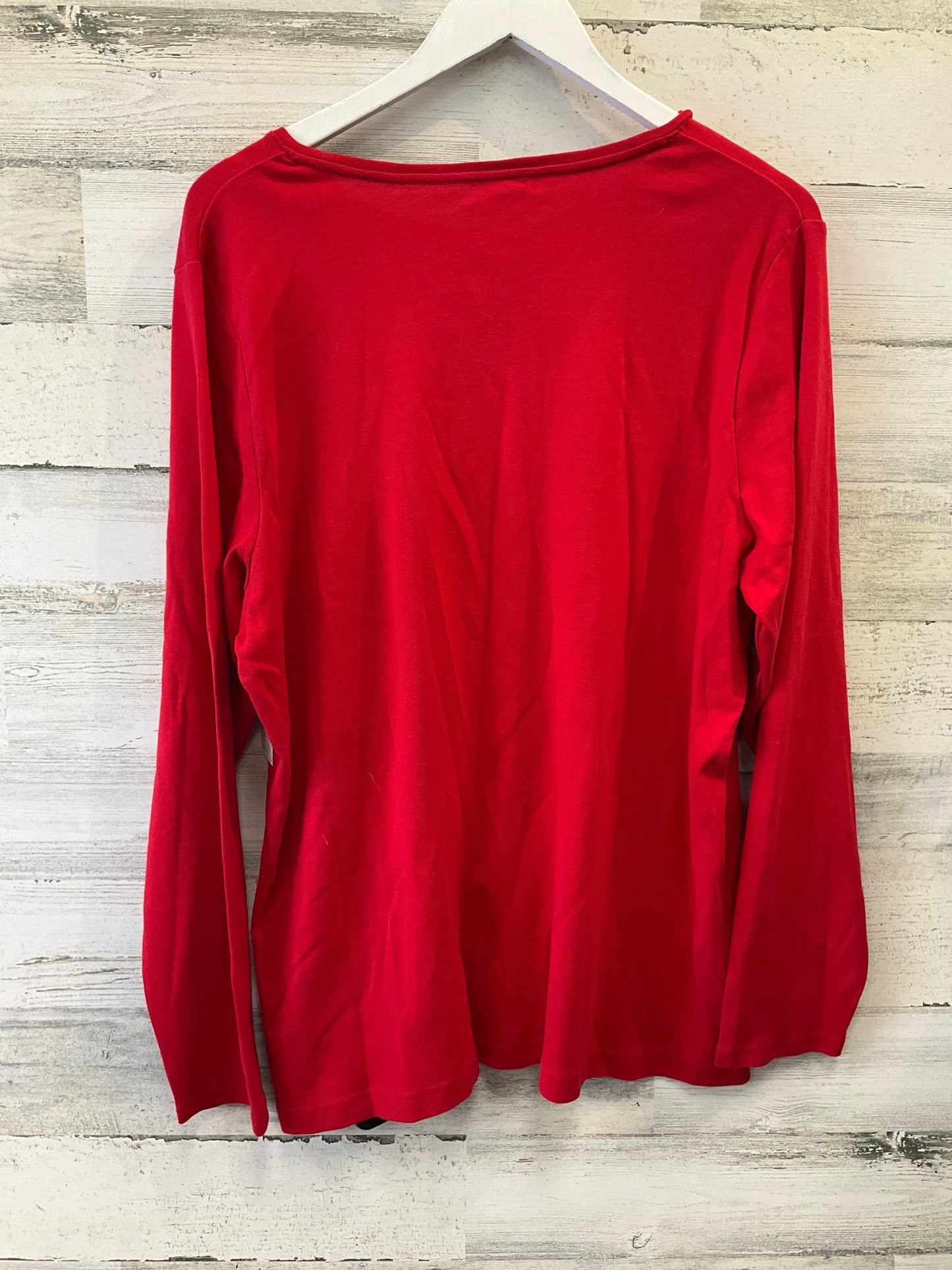 Red Top Long Sleeve Basic Croft And Barrow, Size 1x