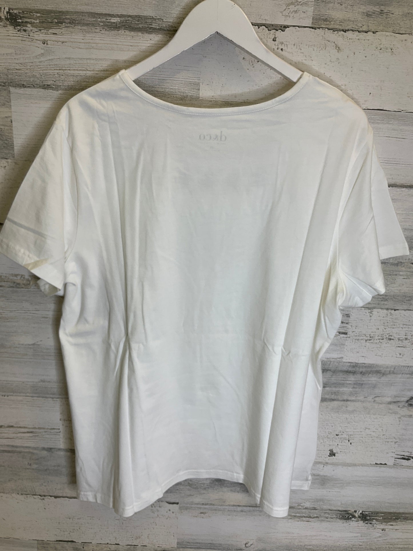 White Top Short Sleeve Denim And Company, Size 1x