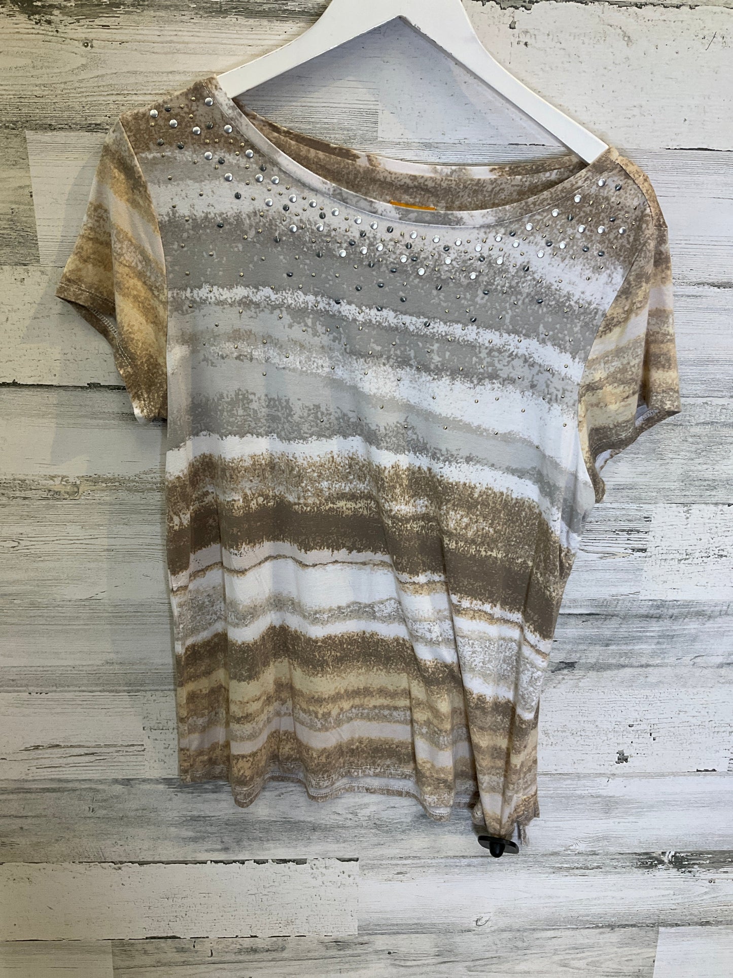 Tan Top Short Sleeve Ruby Rd, Size L