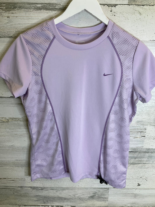 Purple Athletic Top Short Sleeve Nike Apparel, Size M