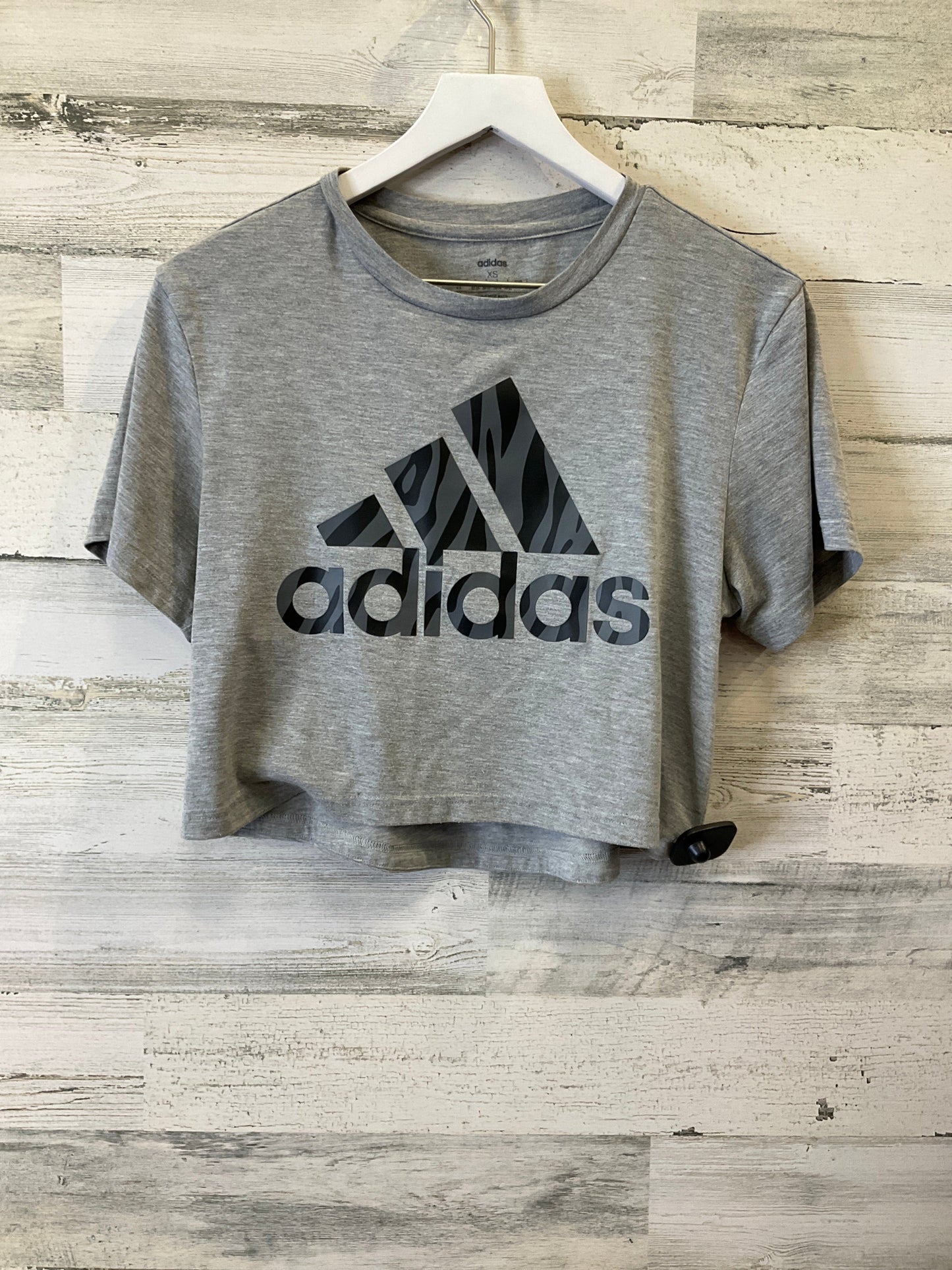 Grey Athletic Top Short Sleeve Adidas, Size Xs