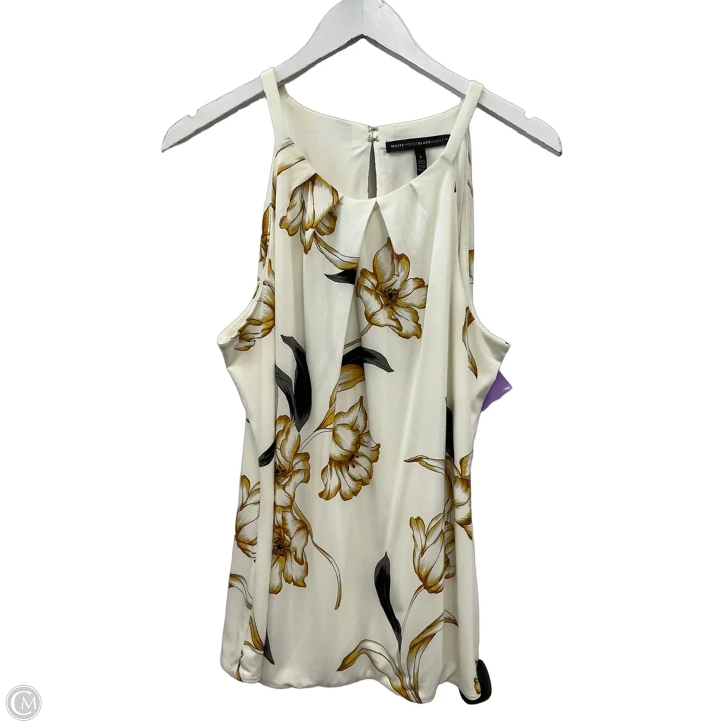 Top Sleeveless By White House Black Market In Gold & White, Size: L