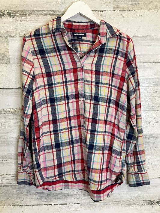 Top Long Sleeve By Lands End In Plaid, Size: S