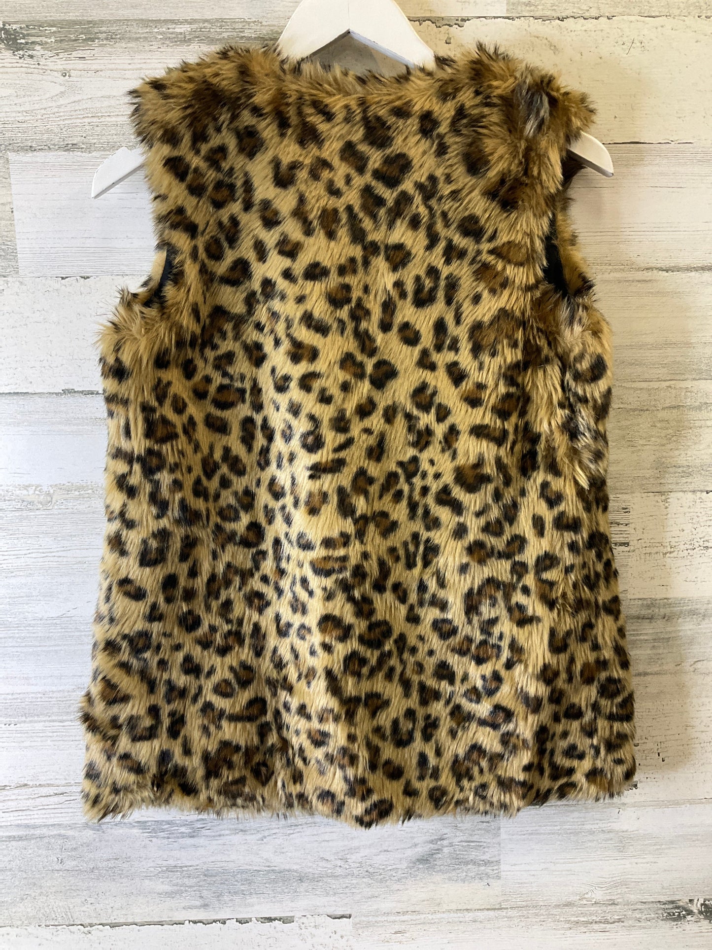 Vest Faux Fur & Sherpa By Cherokee In Animal Print, Size: Xl