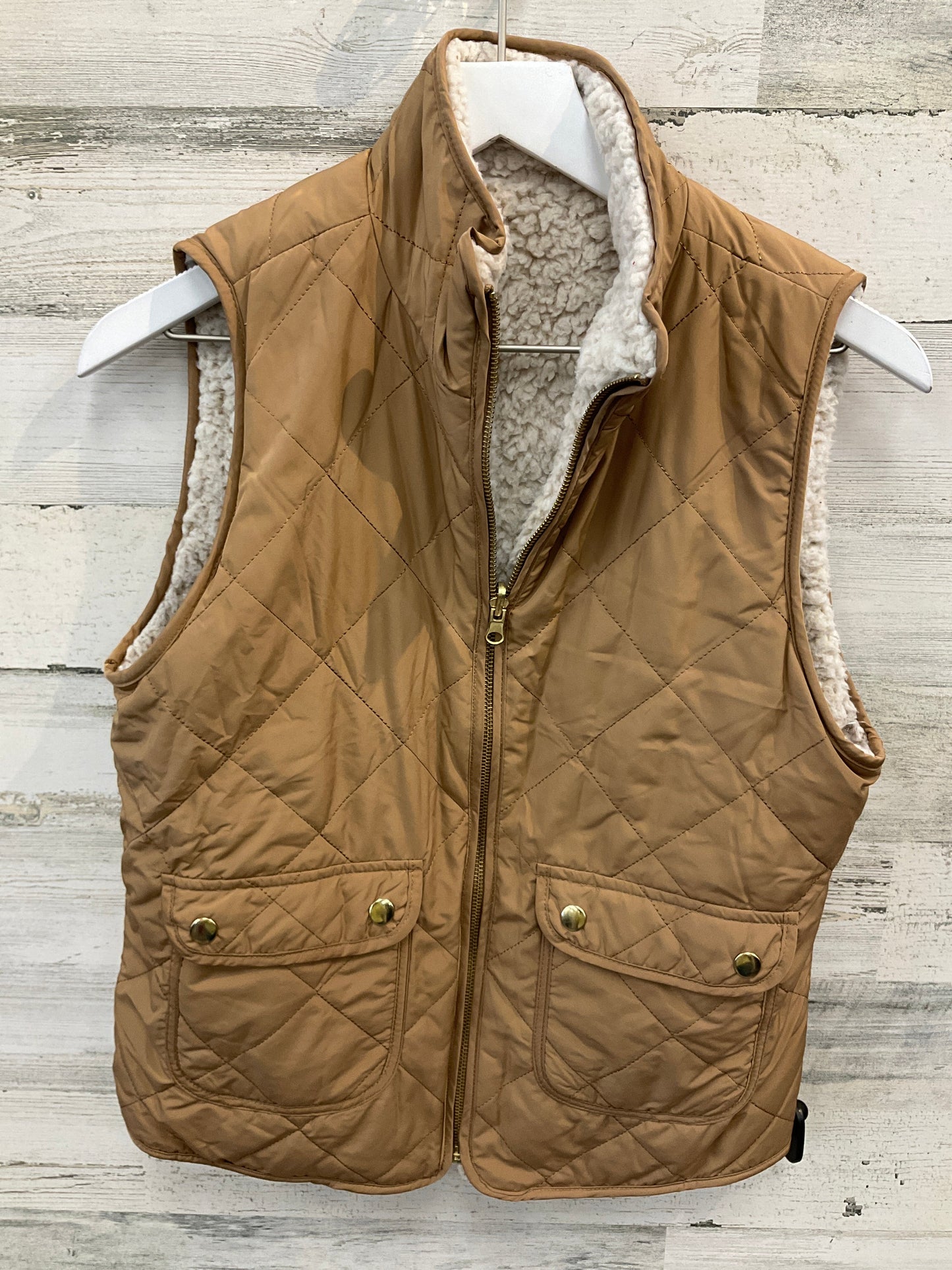 Vest Puffer & Quilted By Love Tree In Tan, Size: S