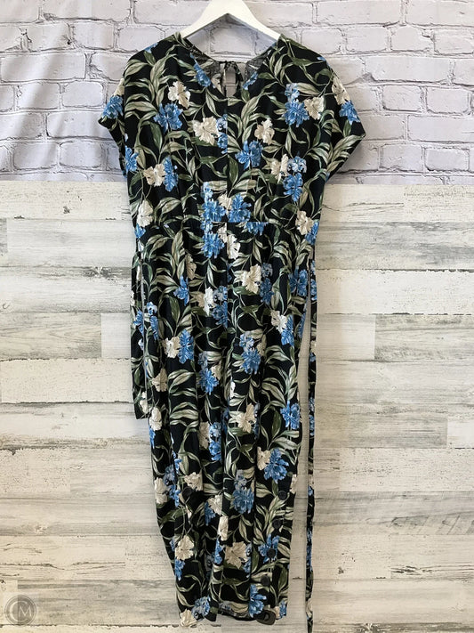 Jumpsuit By Kensie In Tropical Print, Size: L