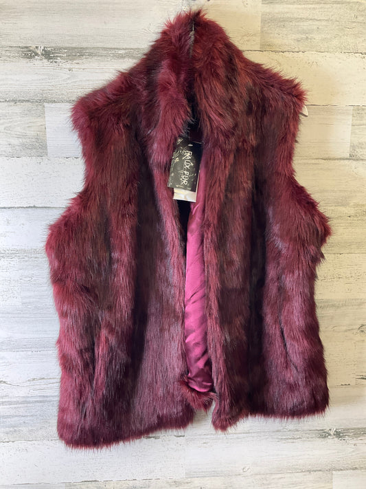 Vest Faux Fur & Sherpa By G By Giuliana In Red, Size: 2x