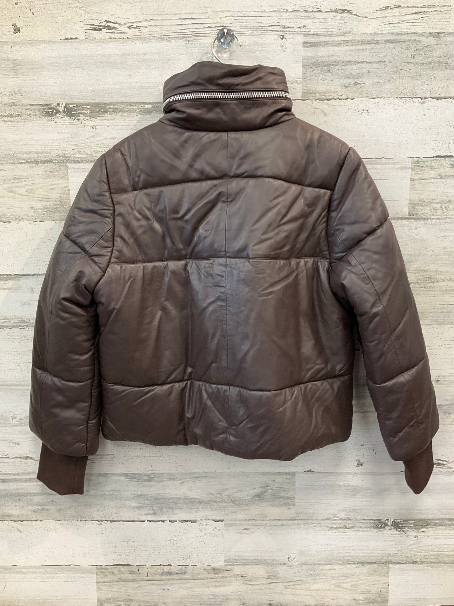 Coat Puffer & Quilted By Cma In Brown, Size: M