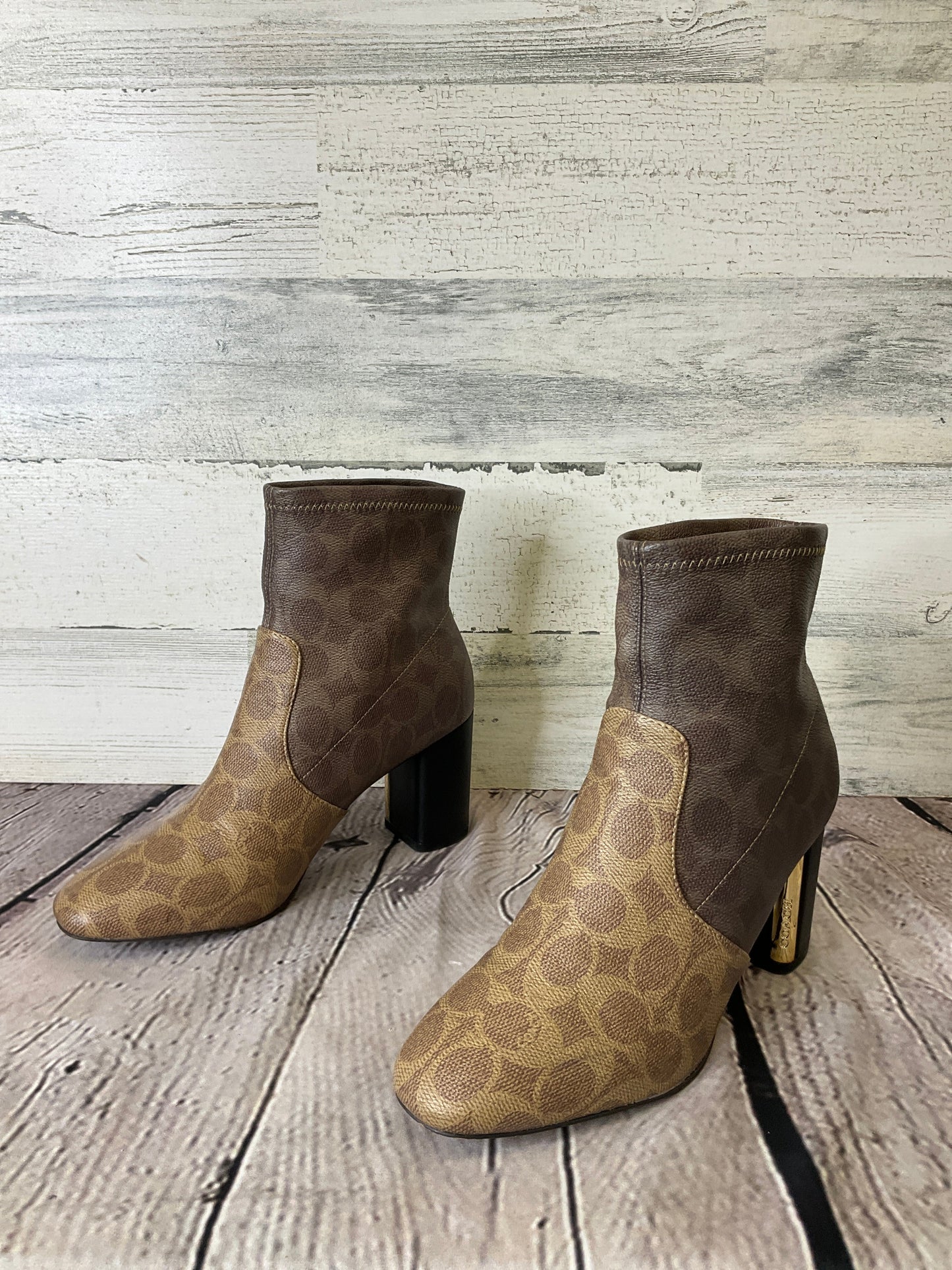 Brown Boots Designer Coach, Size 6.5