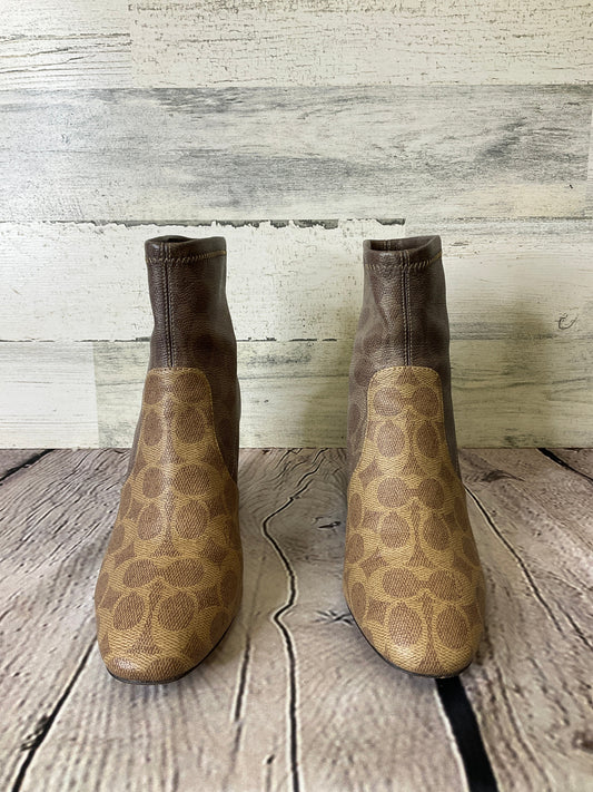 Brown Boots Designer Coach, Size 6.5