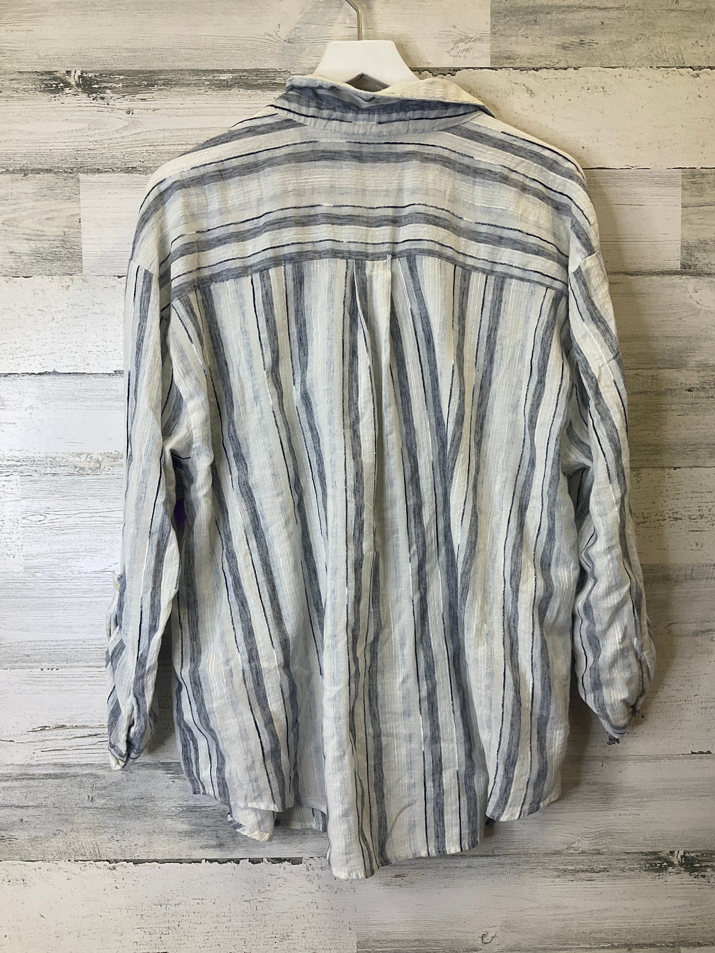 Blue & White Top Long Sleeve Club Z, Size 2x