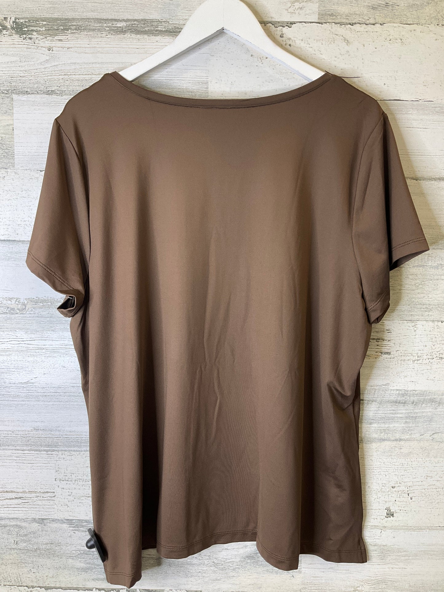 Brown Top Short Sleeve East 5th, Size 2x