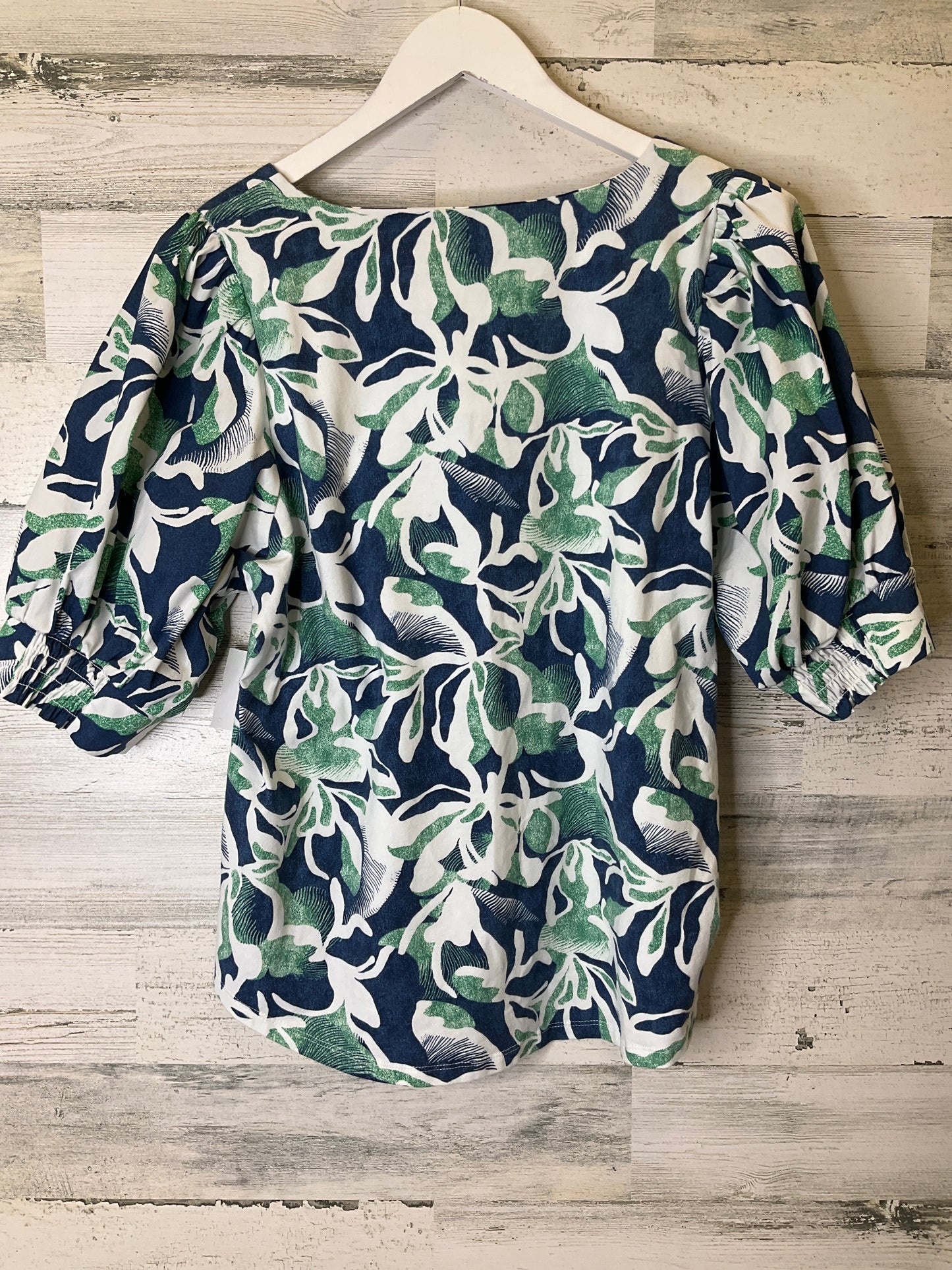 Blue & Green Top Short Sleeve Chicos, Size M