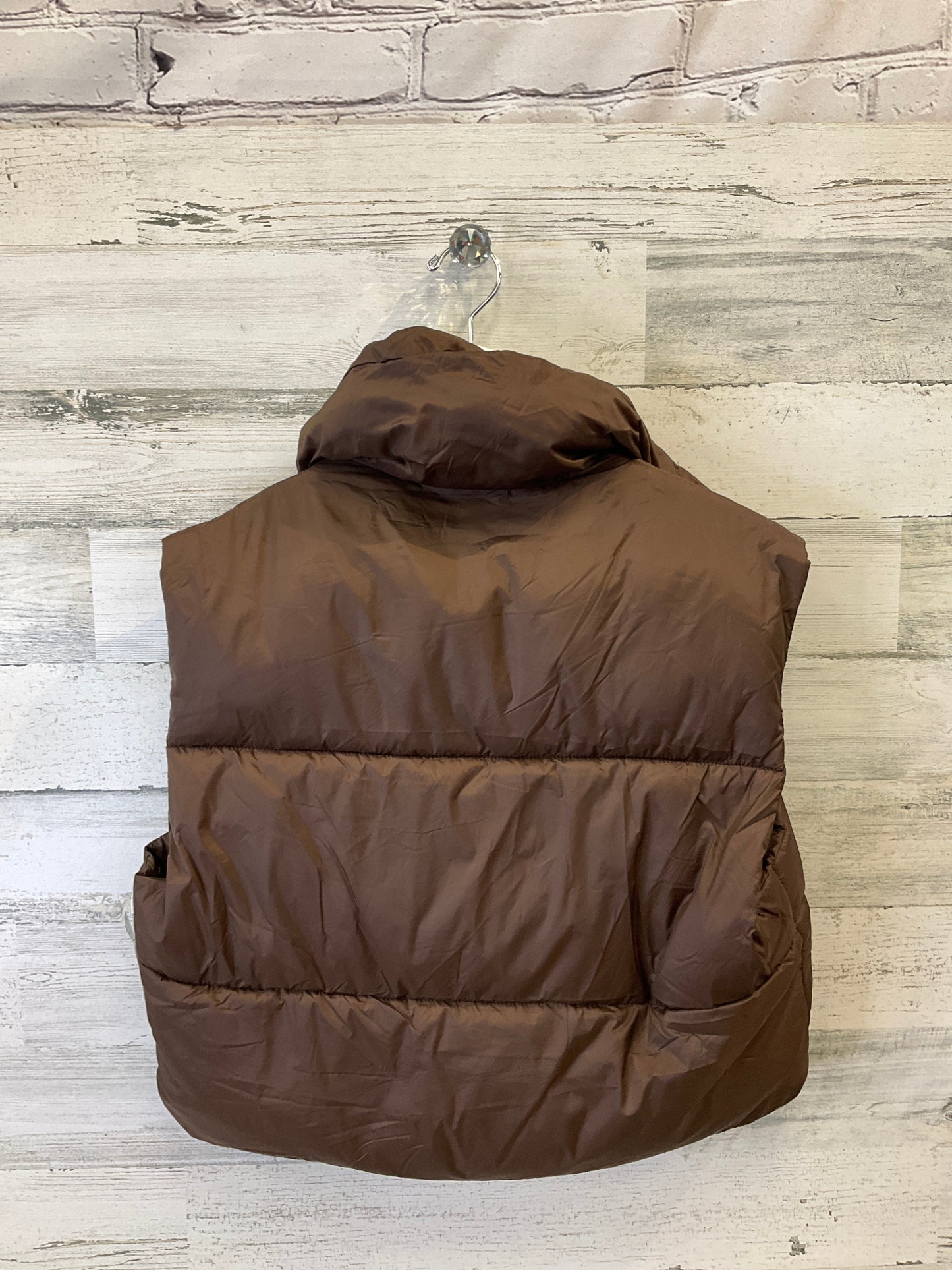 Vest Puffer & Quilted By Clothes Mentor In Brown, Size: L