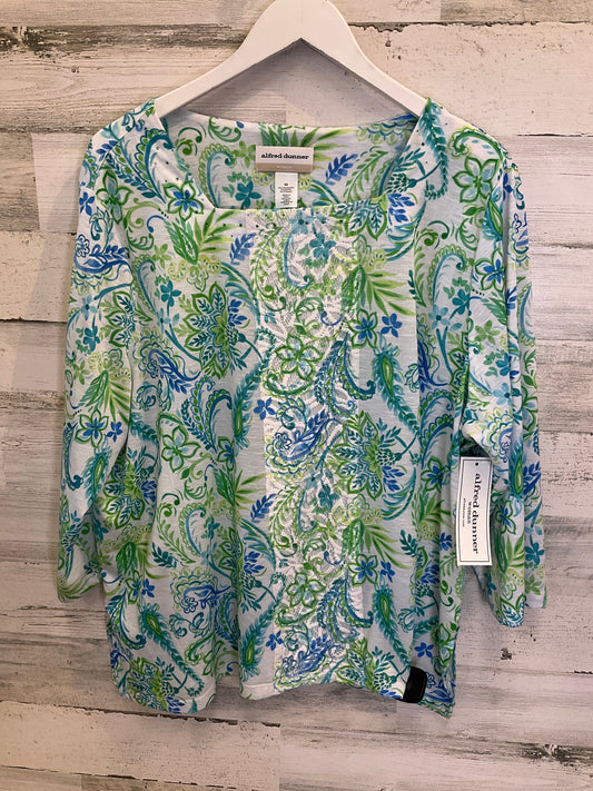 Floral Print Top 3/4 Sleeve Alfred Dunner, Size 2x