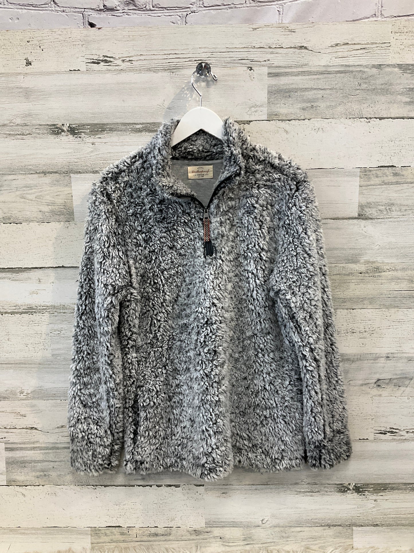 Coat Faux Fur & Sherpa By Weatherproof In Grey, Size: M