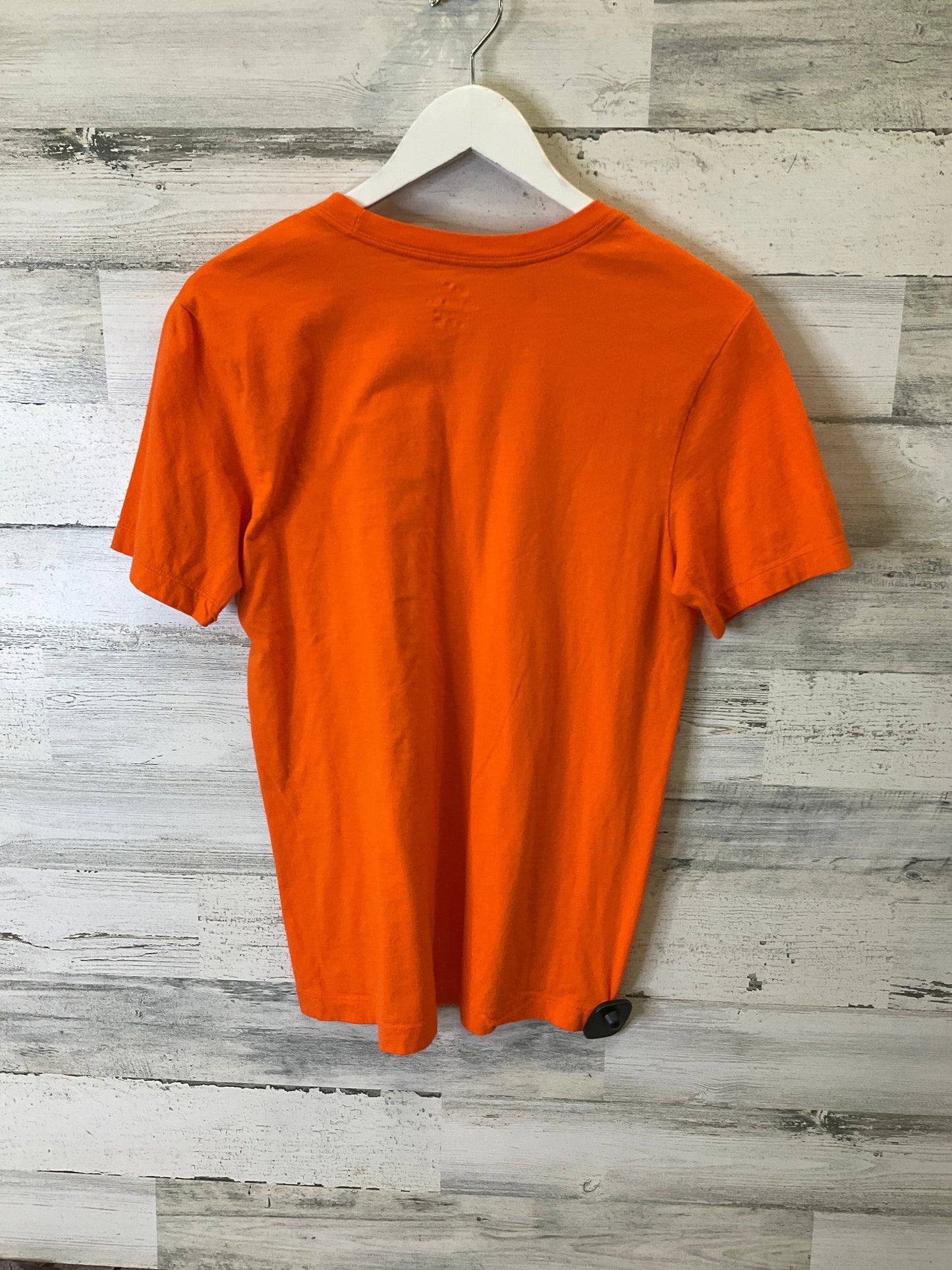 Athletic Top Short Sleeve By Nike In Orange, Size: S