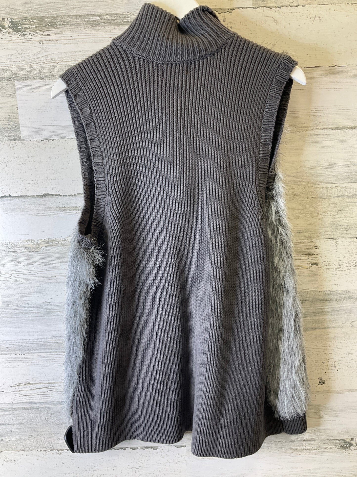 Vest Faux Fur & Sherpa By Elle In Grey, Size: Xl