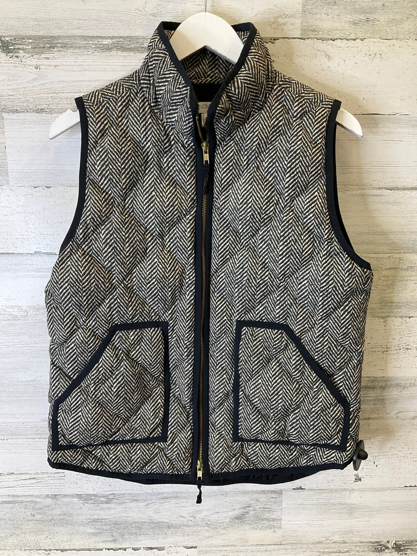 Vest Puffer & Quilted By J. Crew In Black & Brown, Size: M