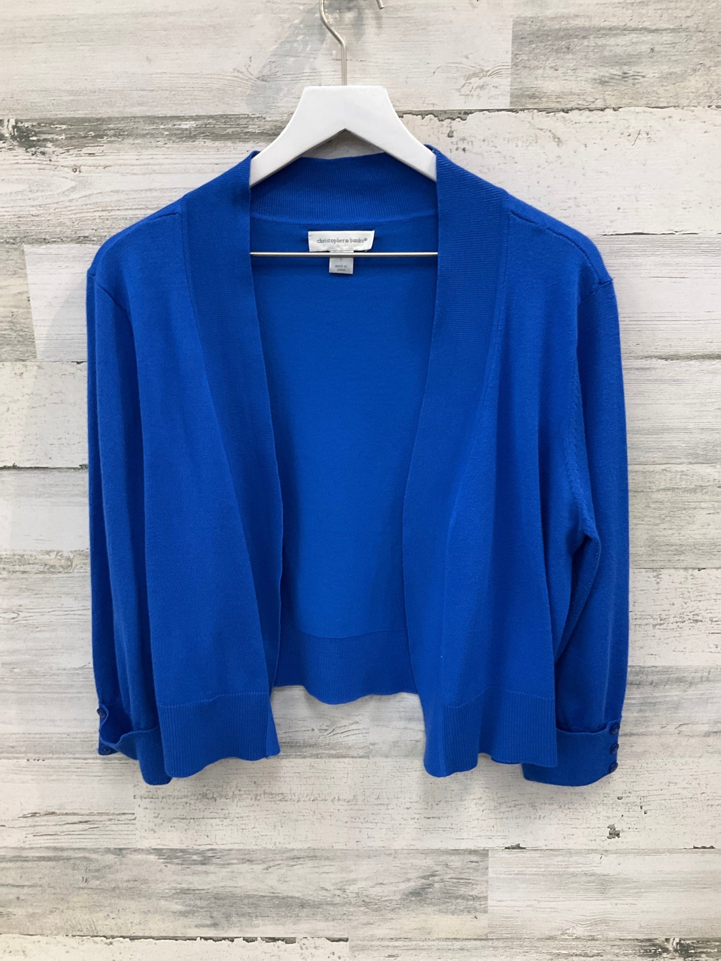 Cardigan By Christopher And Banks In Blue, Size: L