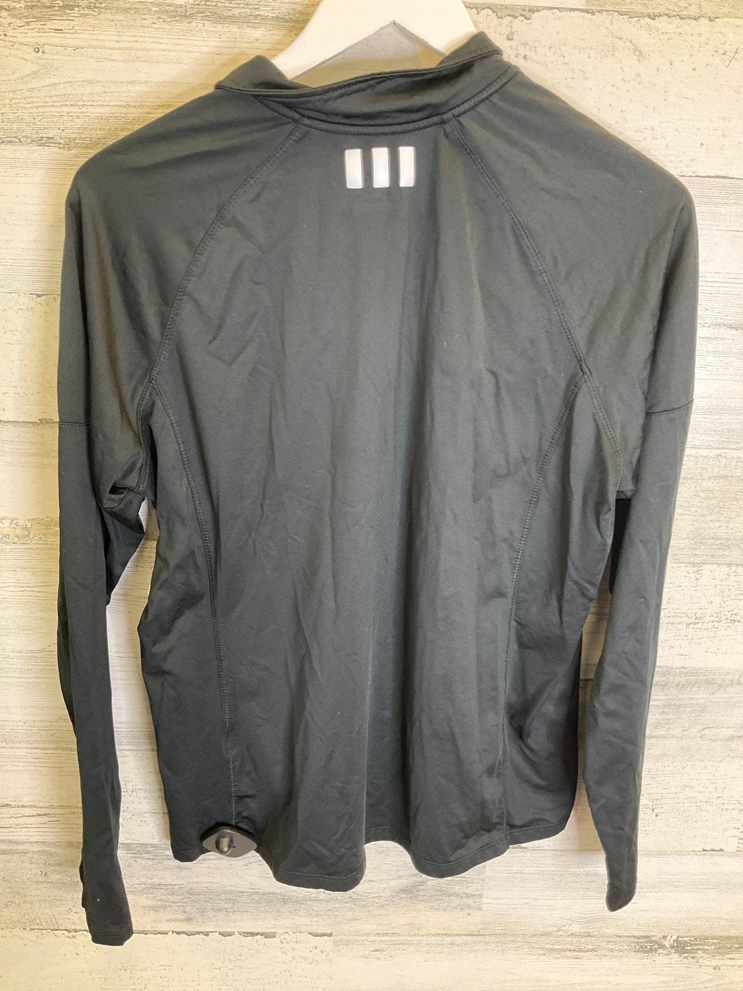 Athletic Top Long Sleeve Collar By Adidas In Black, Size: Xl