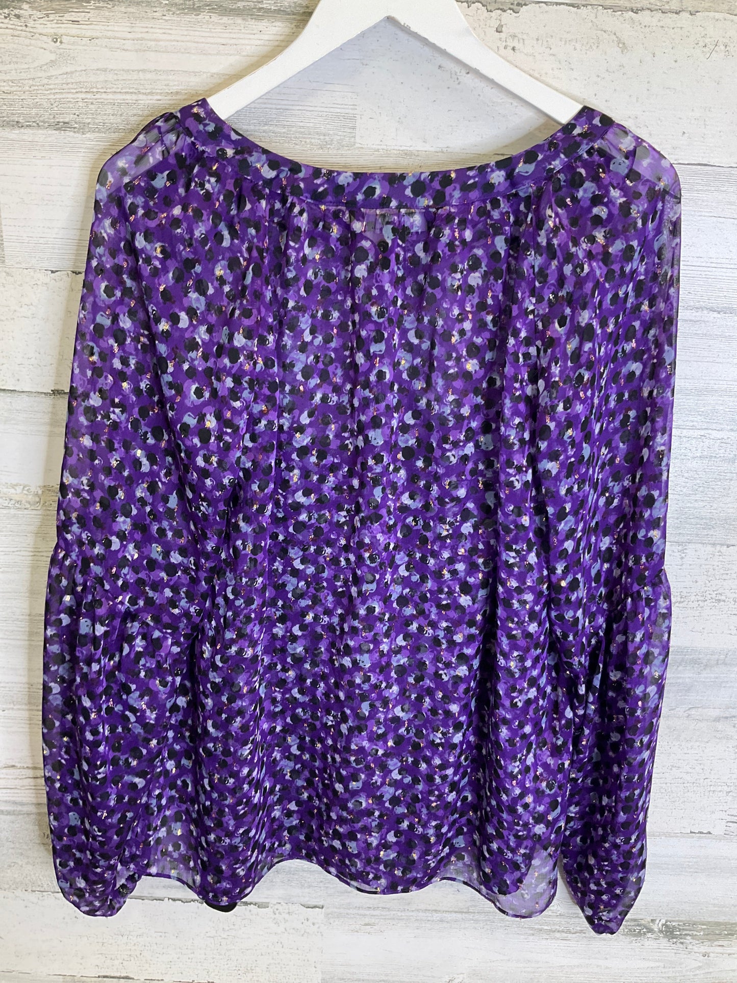 Top Long Sleeve By White House Black Market In Purple, Size: L