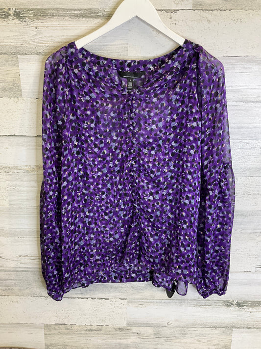 Top Long Sleeve By White House Black Market In Purple, Size: L