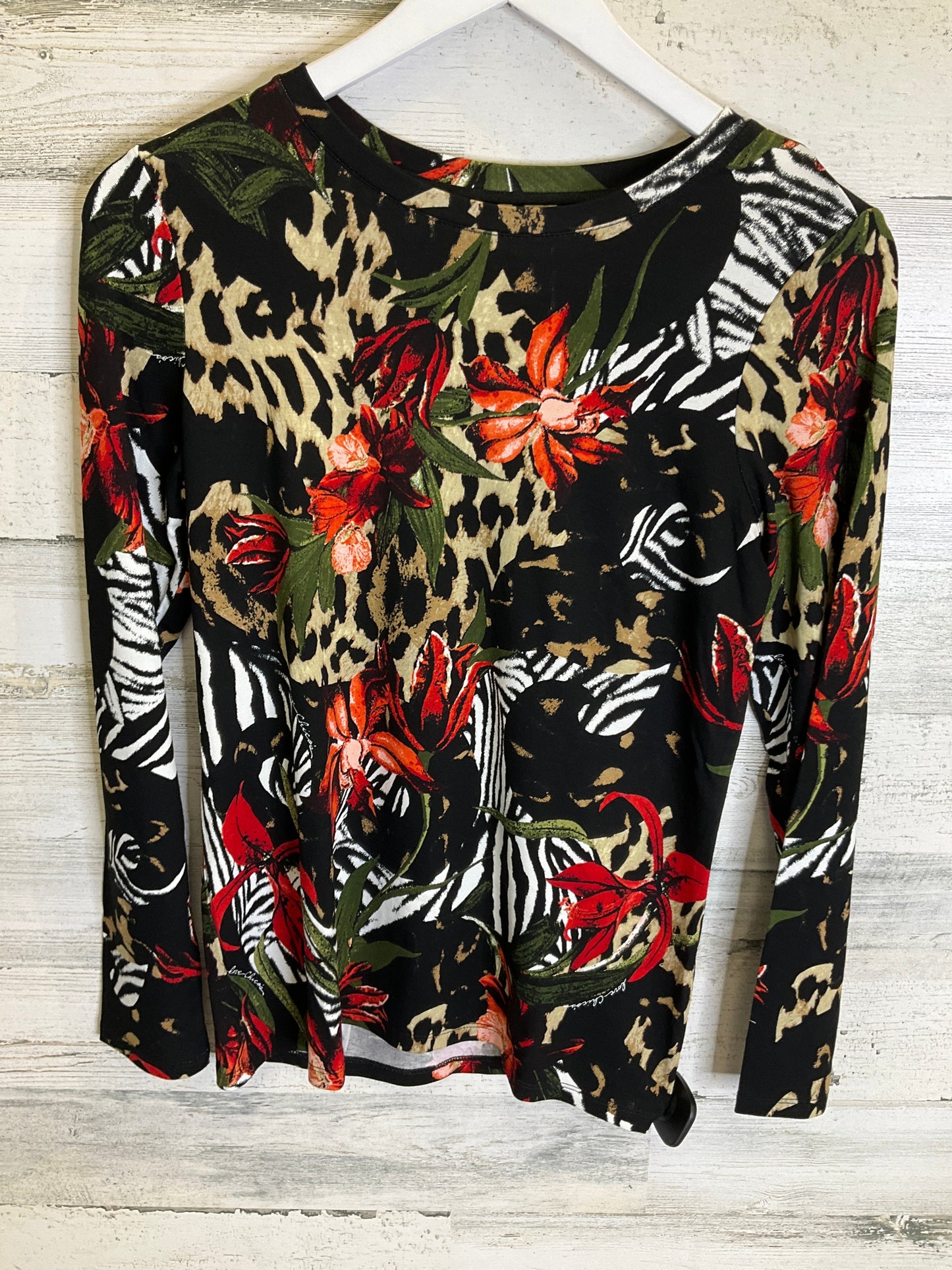 Top Long Sleeve By Chicos In Floral Print, Size: S