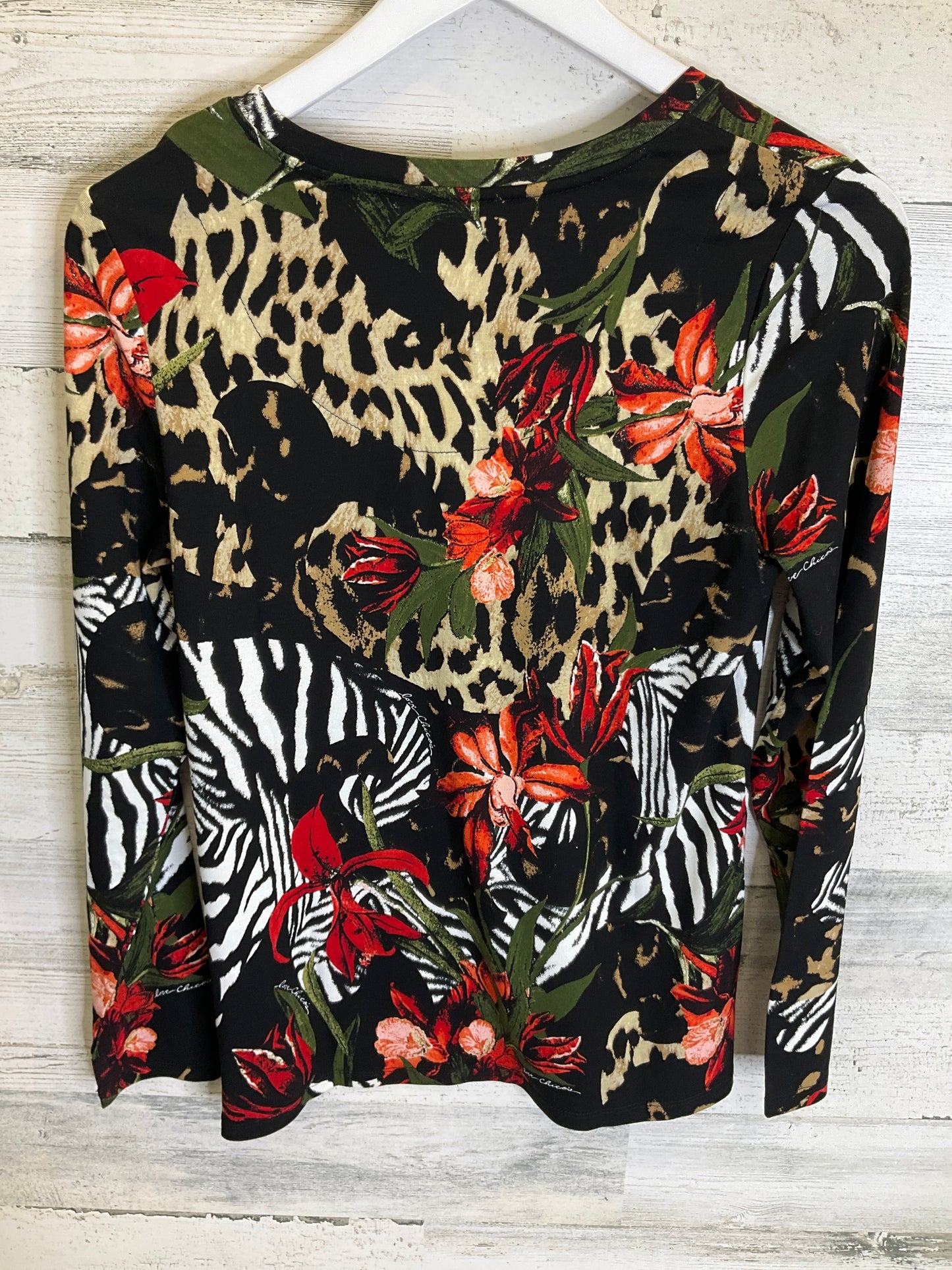 Top Long Sleeve By Chicos In Floral Print, Size: S