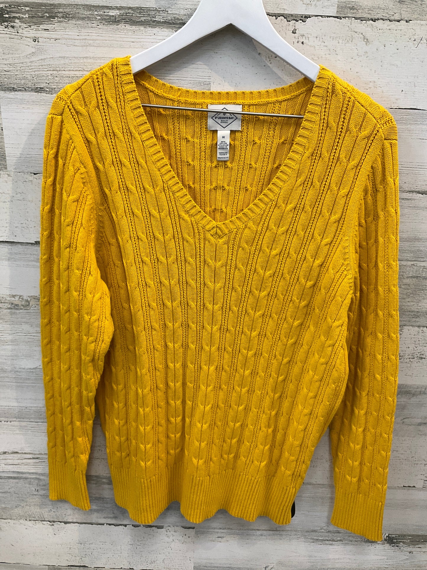 Sweater By St Johns Bay In Yellow, Size: 1x