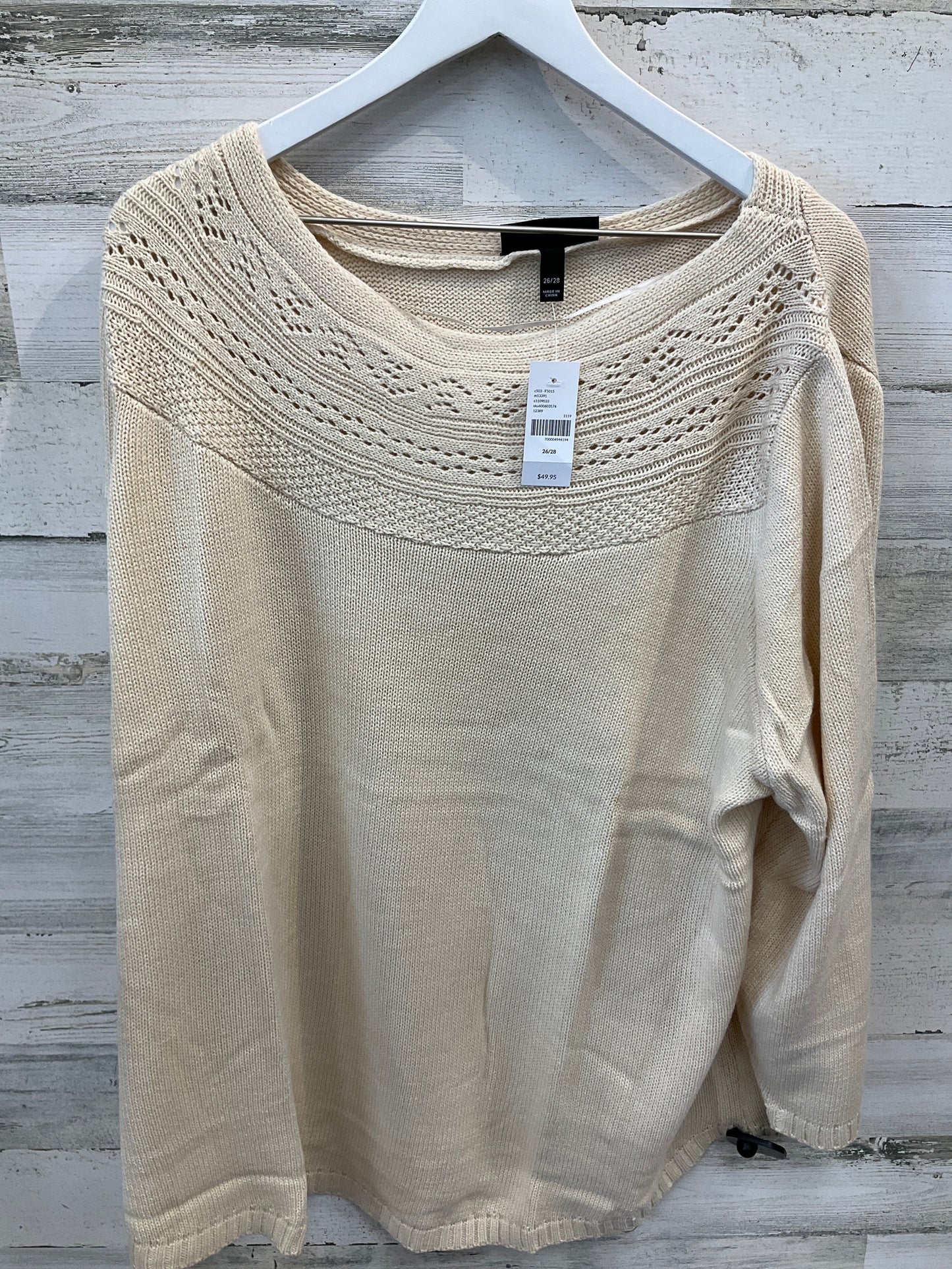 Sweater By Lane Bryant In Cream, Size: 4x