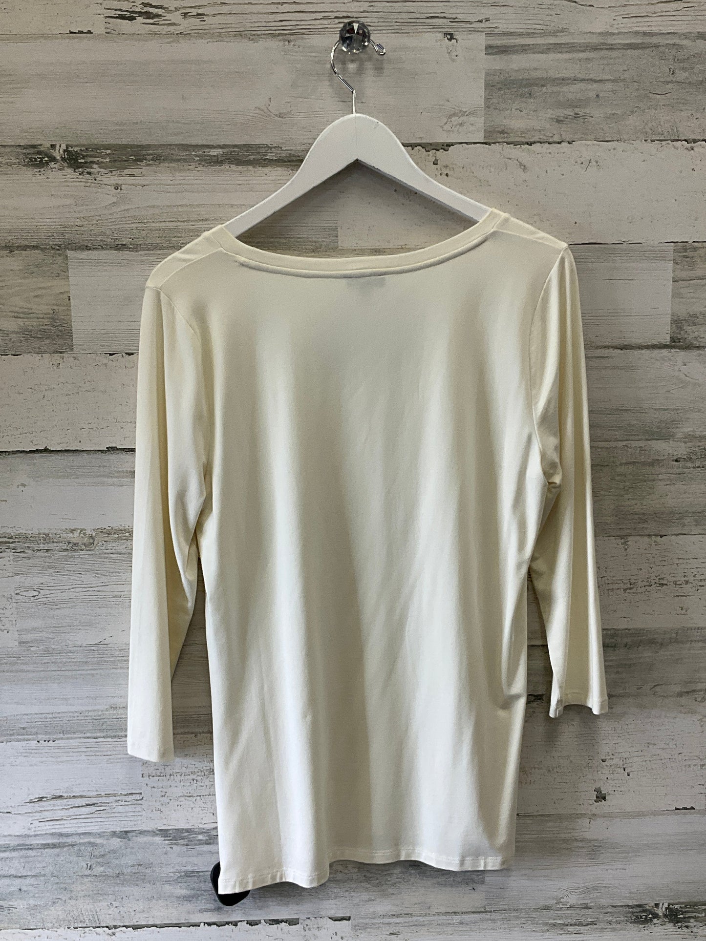 Top 3/4 Sleeve By Talbots In Ivory, Size: L