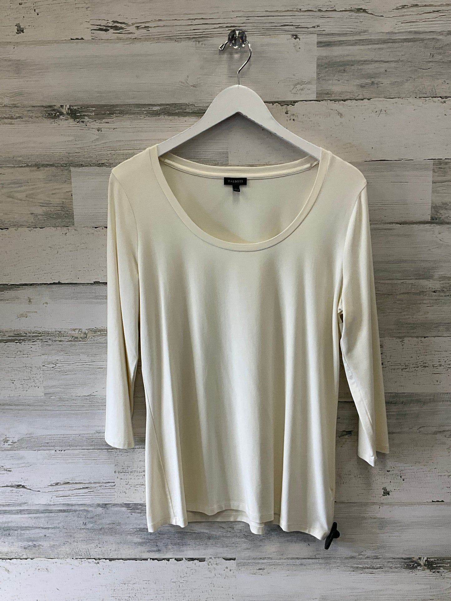 Top 3/4 Sleeve By Talbots In Ivory, Size: L